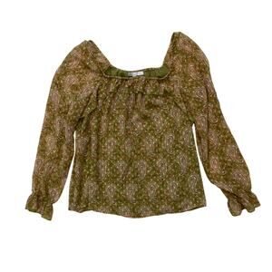 Y2k Pink / Green Paisley Blouse
